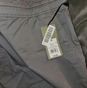 Goodfellow elastic waist draw string grey khaki shorts.